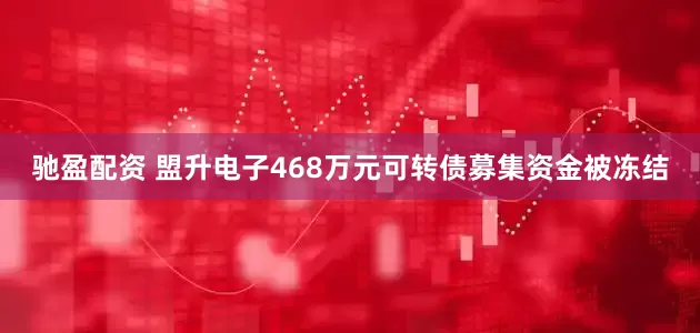 驰盈配资 盟升电子468万元可转债募集资金被冻结