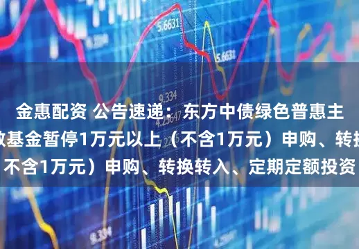 金惠配资 公告速递：东方中债绿色普惠主题金融债券优选指数基金暂停1万元以上（不含1万元）申购、转换转入、定期定额投资